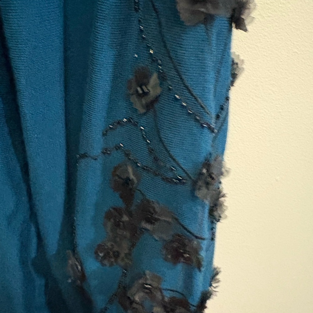 Alfani Deep Blue Embellished Long Sleeve Top - Picture 3 of 7